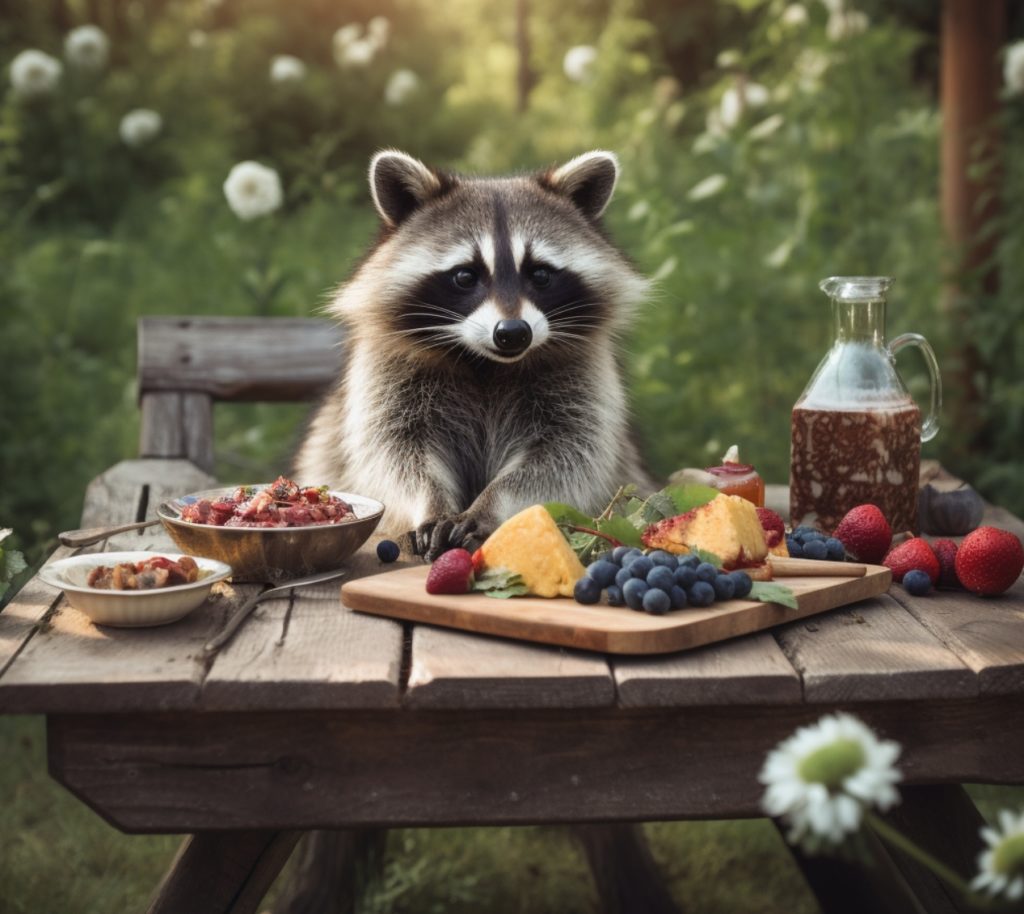 Raccoons love fruits and vegetables